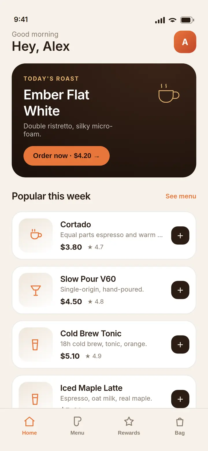 Ember — mobile app preview