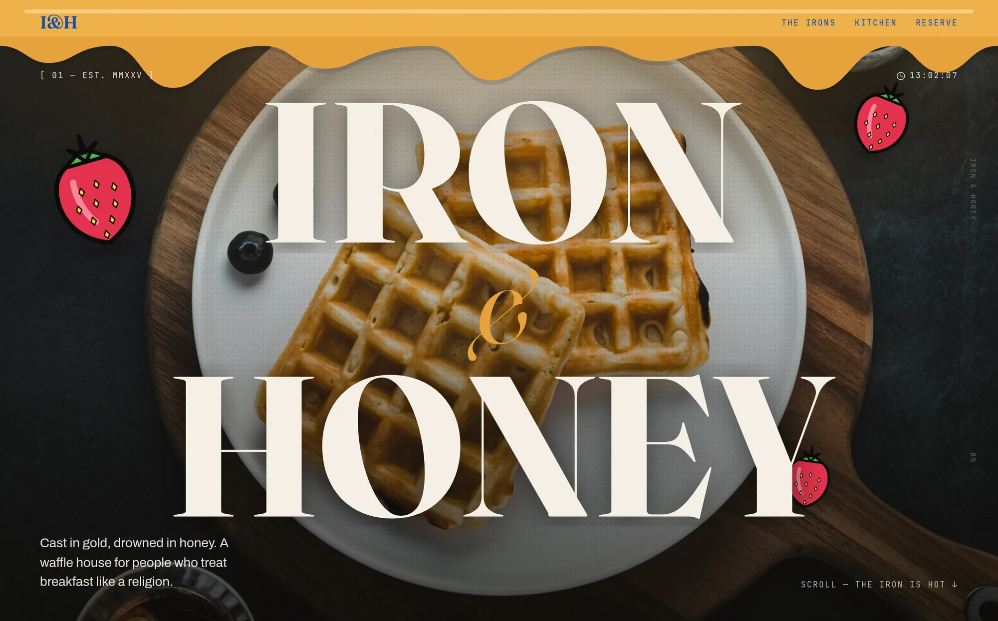 IRON & HONEY — Premium Waffle House — website preview