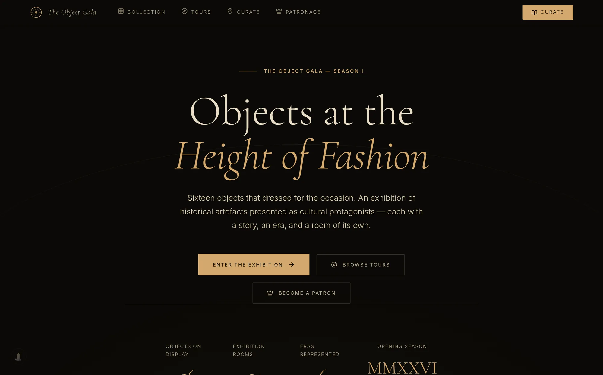 THE OBJECT GALA — A Met Gala for Objects — website preview