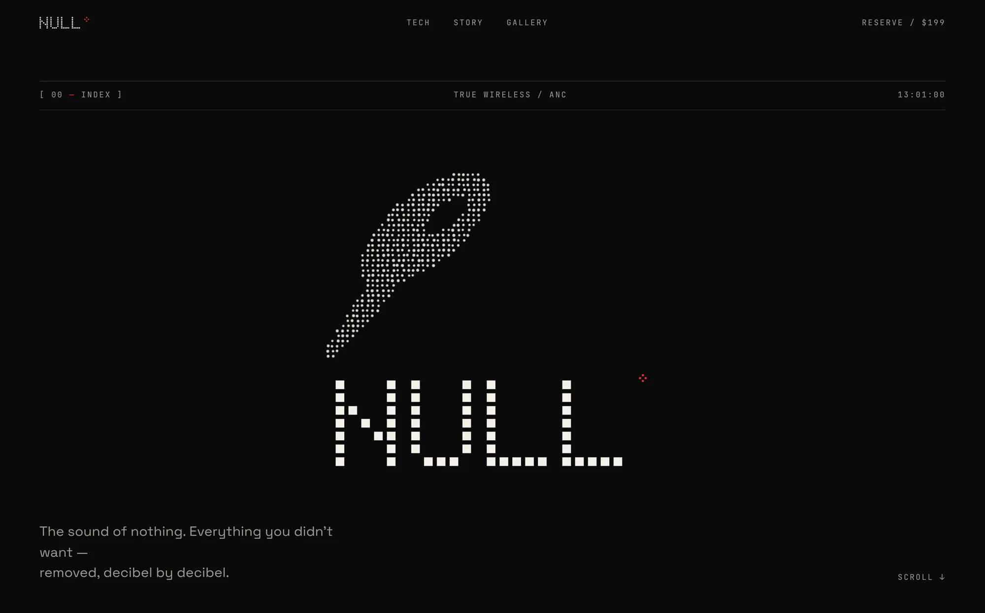 NULL° — The Sound of Nothing — website preview