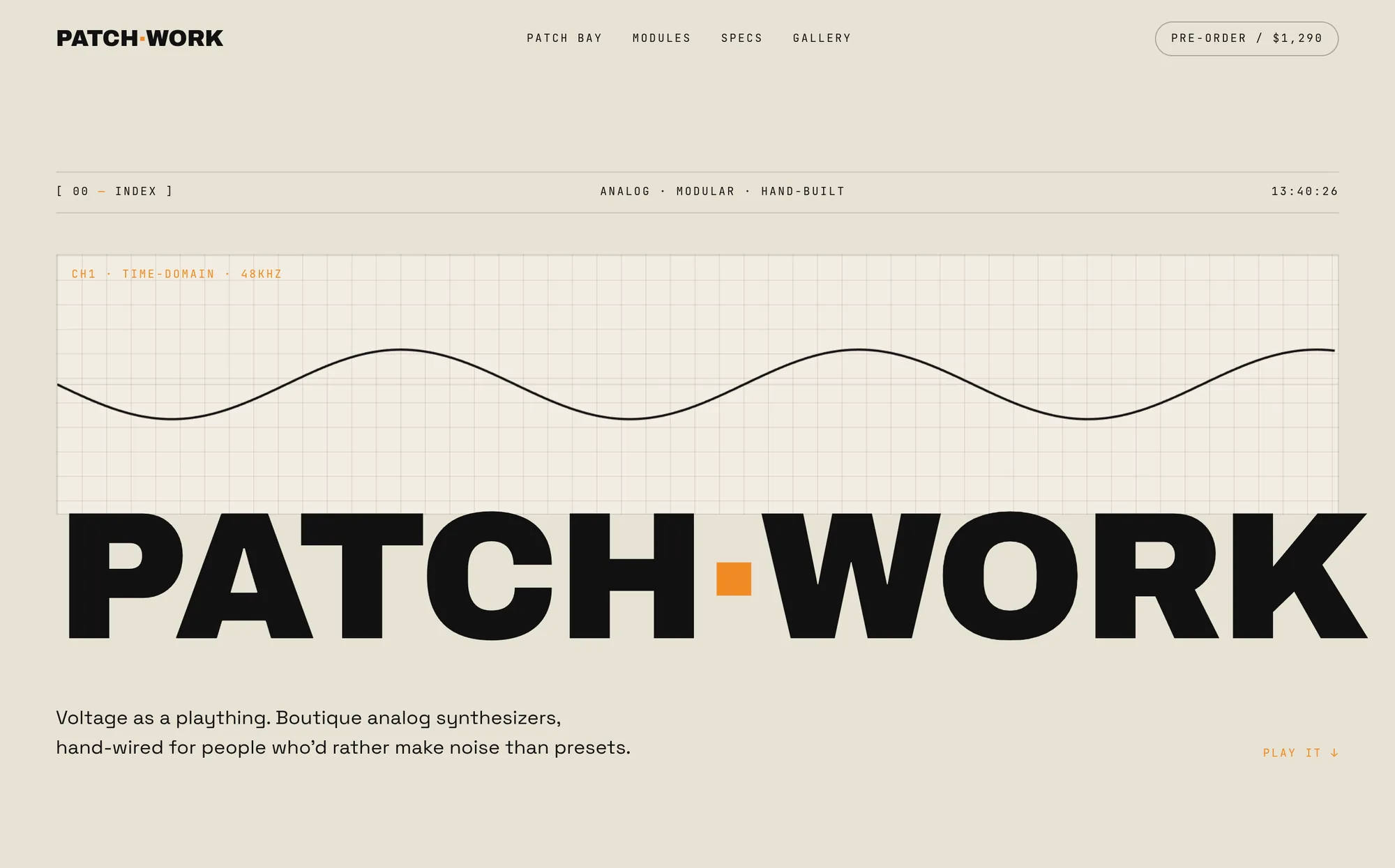 PATCHWORK — Voltage as a Plaything — website preview