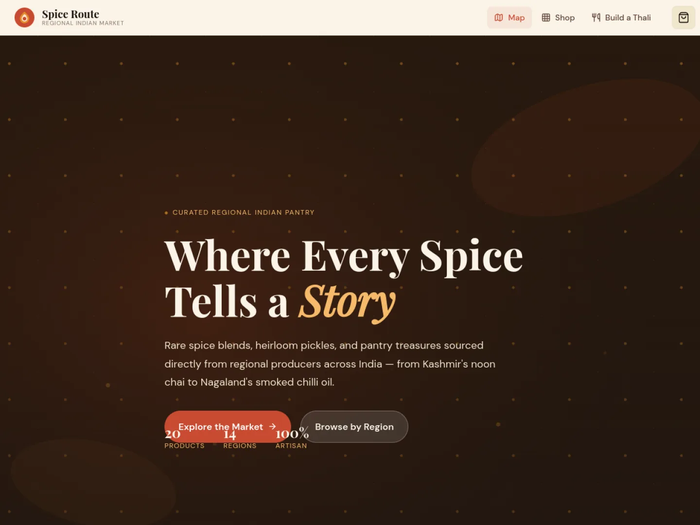 SPICE ROUTE — Regional Indian Market — website preview