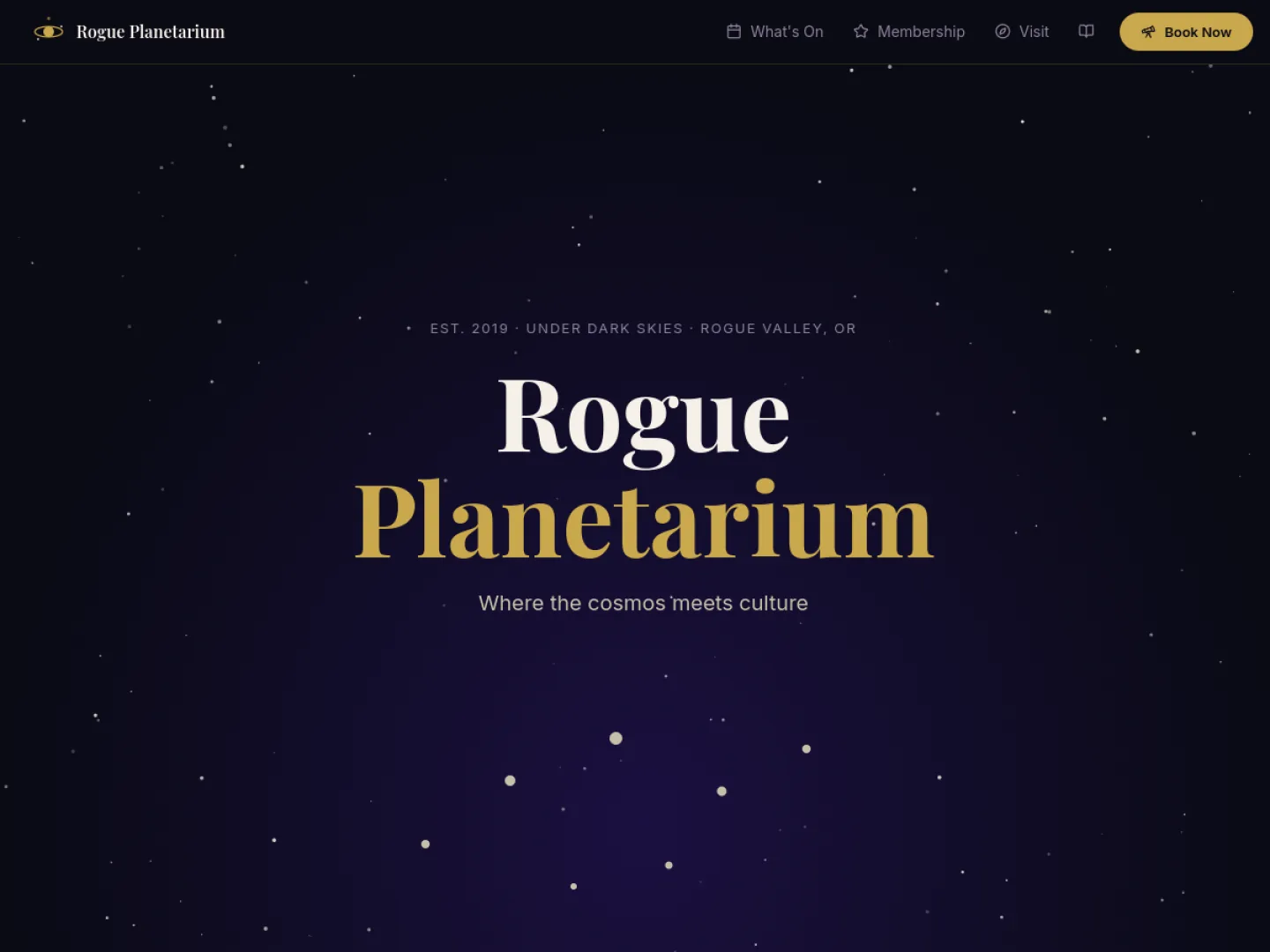 Rogue Planetarium — Where Cosmos Meets Culture — website preview